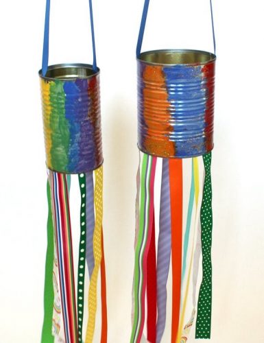 Recycled Tin Can Windsocks 