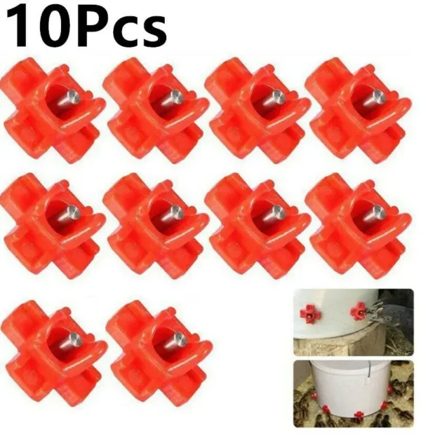 10pcs Poultry Drinker Horizontal Side Mount Chicken Nipples Waterer Automatic Poultry Drinker Farming Feeding Equipment