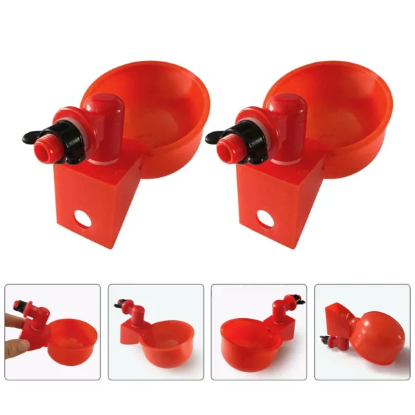 2 Pcs Chicken Drinker Water Feeder Poultry Feeding Tools Bird Feeders Automatic Pigeon Waterers