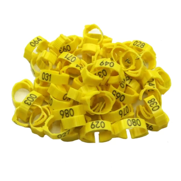 20PCS Chicken Foot Ring Adjustable Size Poultry Leg Digital Label Buckle Ring 6 Colors Plastic Chick Duck Goose Farm Equipment