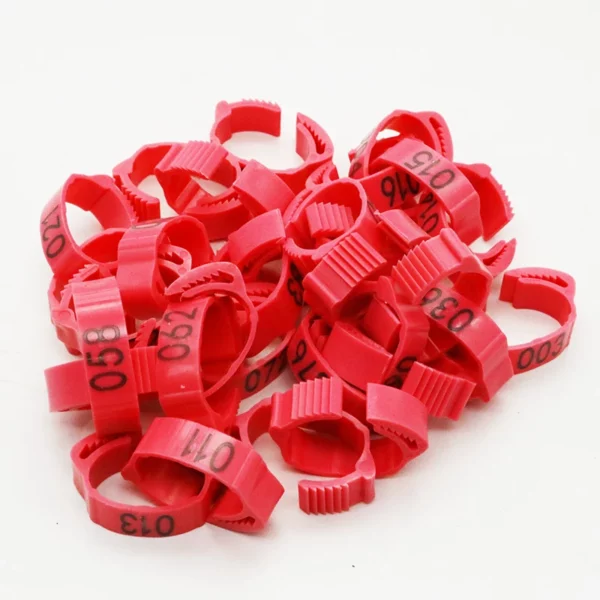 20PCS Chicken Foot Ring Adjustable Size Poultry Leg Digital Label Buckle Ring 6 Colors Plastic Chick Duck Goose Farm Equipment