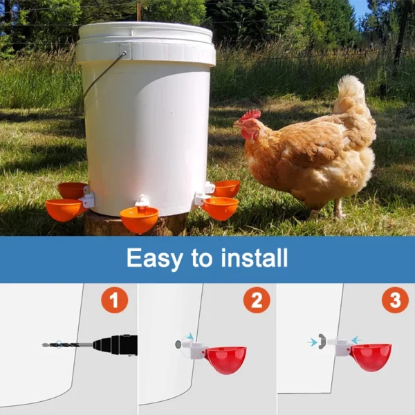5/10PCS Automatic Chicken Water Feeder Drinking Cups Poultry Kit for Chicks Duck Goose Turkey Quail Feeding & Watering Supplie