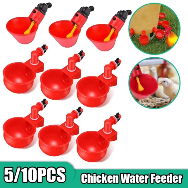 5/10PCS Automatic Chicken Water Feeder Drinking Cups Poultry Kit for Chicks Duck Goose Turkey Quail Feeding Watering Supplie