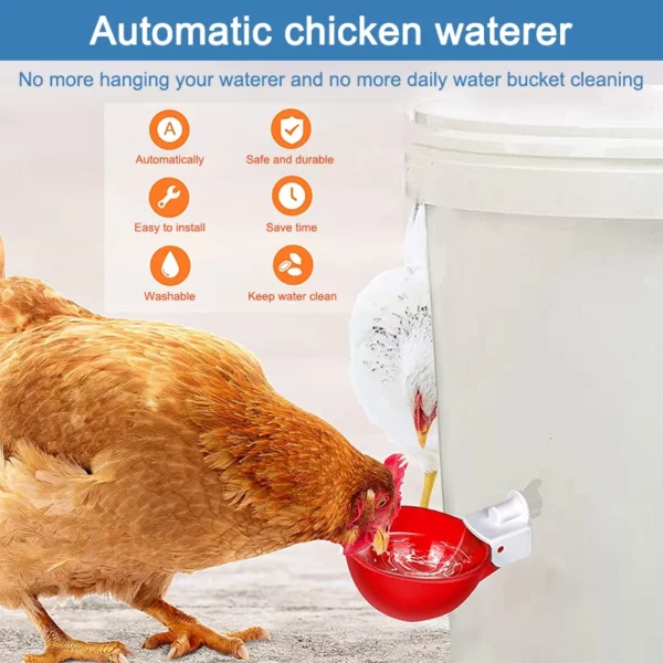 5/10PCS Automatic Chicken Water Feeder Drinking Cups Poultry Kit for Chicks Duck Goose Turkey Quail Feeding & Watering Supplie