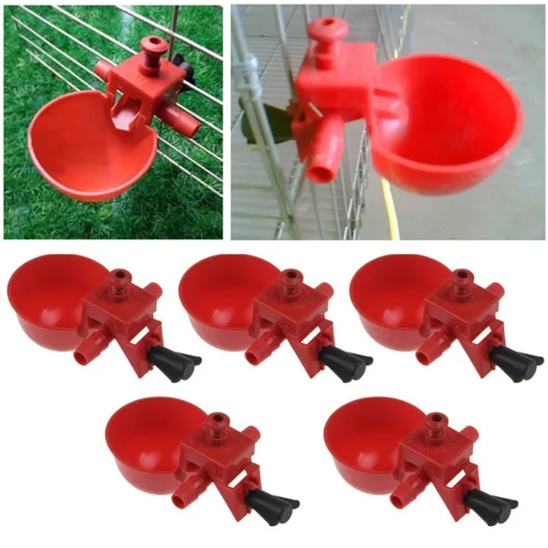 5/10Pcs Chicken Quail Hanging Water Cups Nipple Drinking Bowl Birds Water Bowl Drinker Cups For Backyard Automatic Poultry