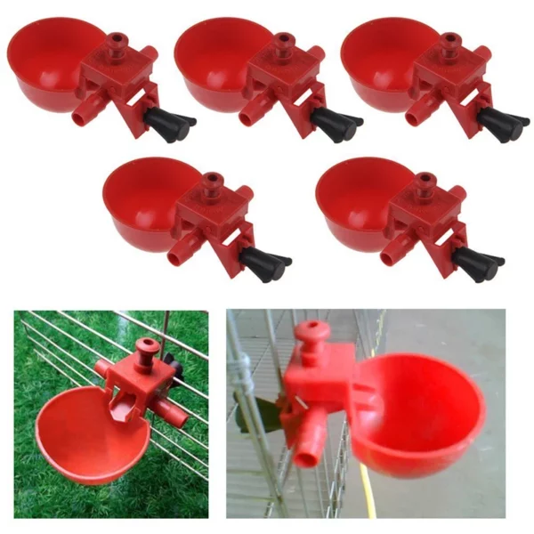 5/10Pcs Chicken Quail Hanging Water Cups Nipple Drinking Bowl Birds Water Bowl Drinker Cups For Backyard Automatic Poultry