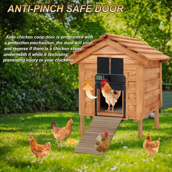 ATUBAN Automatic Chicken Coop Door,Aluminum Weatherproof Coops Door Opener with Timer,Locking Auto Chicken Doors for Home & Farm