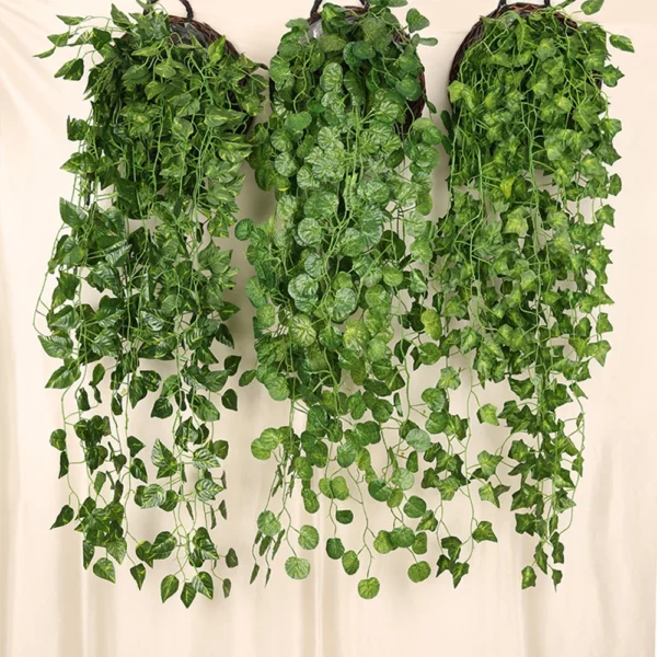 Artificial Plant creeper Green wall hanging Vine Home Garden Decoration rattan Wedding Party DIY Fake Wreath Leaves Ivy