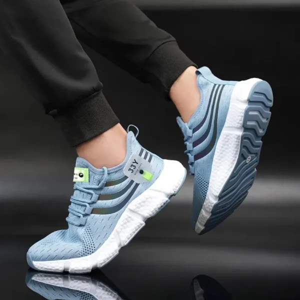 Men Casual Sport Shoes Breathable Lightweight Sneakers Outdoor Mesh Black Running Shoes Athletic Jogging Tenis Walking Shoes