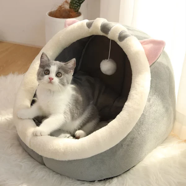 Pet Tent Cave Bed for Cats Small Dogs Self-Warming Cat Tent Bed Cat Hut Comfortable Pet Sleeping Bed Foldable Removable Washable