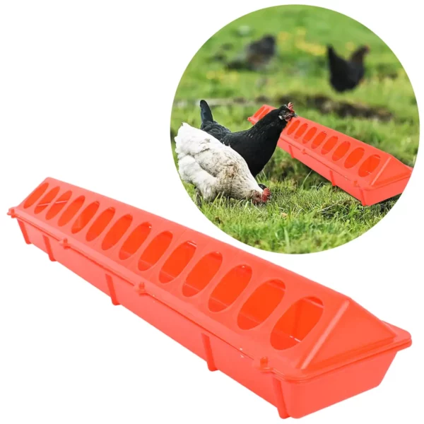 Plastic Flip Top Poultry Feeder Birds feed Long Trough Water Bowl Farming Tool Box for Peacock Pheasants Cockatiels Chick Pigeon