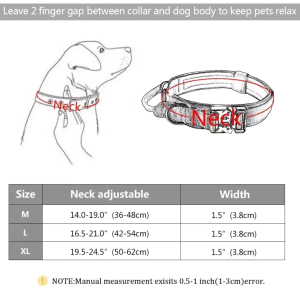 Tactical Police Dog Collar Military Adjustable Duarable Nylon German Shepard For Medium Large Walking Training Pet Accessories